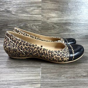 Crocs Women's Leopard Print Ballet Flats Shoes Size 6